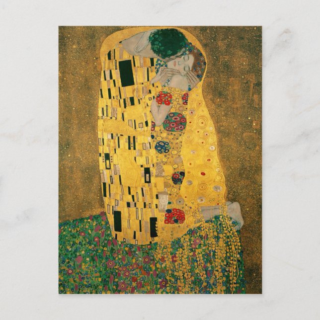 Gustav Klimt The Kiss (Lovers) GalleryHD Vintage  Postcard (Front)