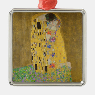 Gustav Klimt "The Kiss" Metal Ornament