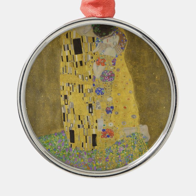 Gustav Klimt "The Kiss" Metal Tree Decoration (Front)