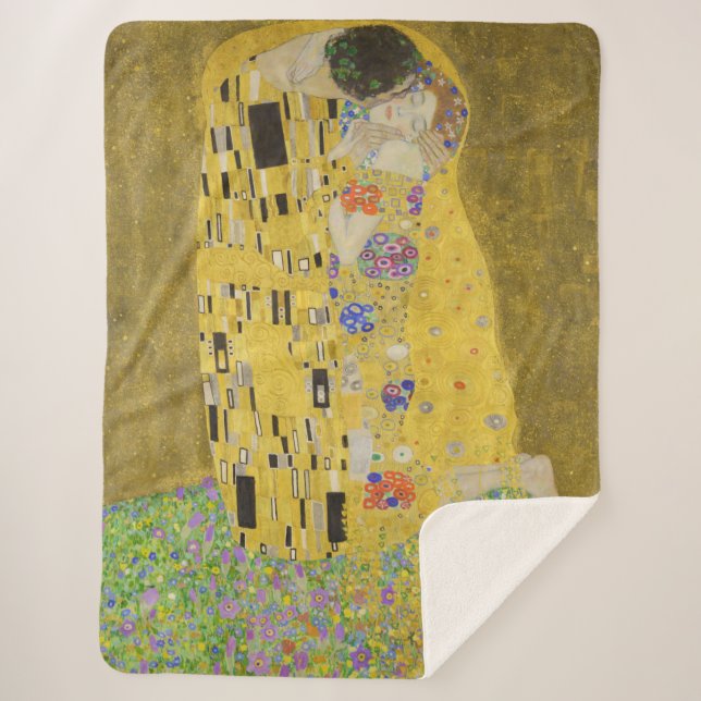 Gustav Klimt - The Kiss Sherpa Blanket (Front)