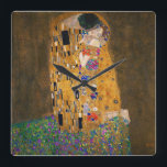 Gustav Klimt , “ The Kiss ” Square Wall Clock<br><div class="desc">私はKlimtが好きな人のためにこの壁掛け時計を作りました。 (Designed by KOBAYASHI, Michinobu)</div>