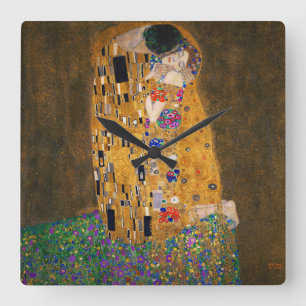 Gustav Klimt , “ The Kiss ” Square Wall Clock
