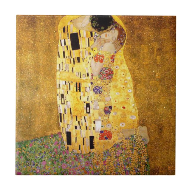 Gustav Klimt The Kiss Tile (Front)