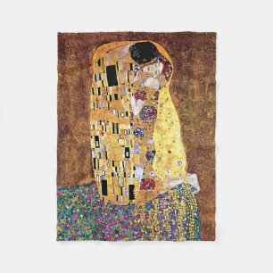 Gustav Klimt - The Kiss - Vintage Art Nouveau Fleece Blanket