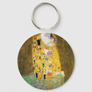 Gustav Klimt The Kiss Vintage Art Nouveau Painting Key Ring