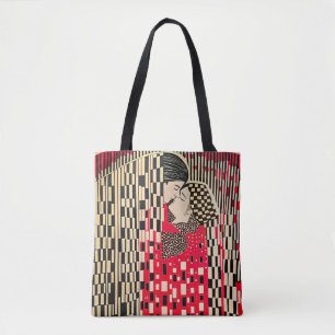 Gustav Klimt The Kiss x Bauhaus optical illusion Tote Bag