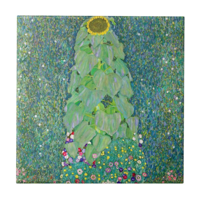 Gustav Klimt - The Sunflower Ceramic Tile (Front)