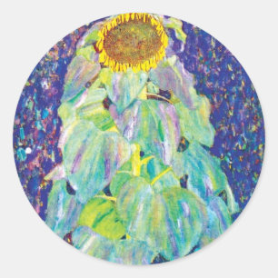 Gustav Klimt - The Sunflower Fine Art Painting Classic Round Sticker
