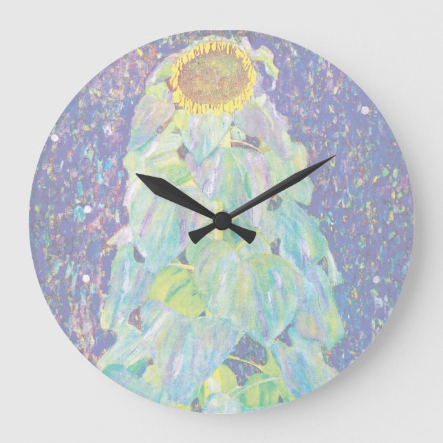 Gustav Klimt - The Sunflower Fine Art Painting Large Clock (Front)