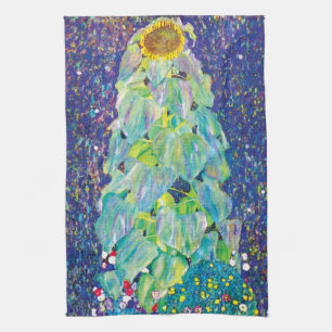 Gustav Klimt - The Sunflower Fine Art Painting Tea Towel