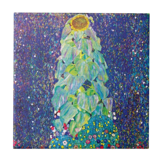 Gustav Klimt - The Sunflower Fine Art Painting Tile (Front)