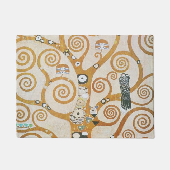Gustav Klimt The Tree Of Life Art Nouveau Doormat (Front)