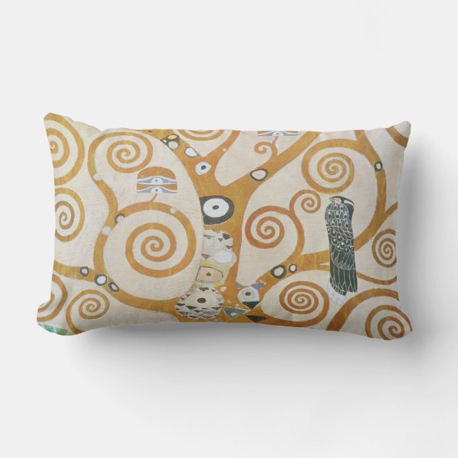 Gustav Klimt The Tree Of Life Art Nouveau Lumbar Cushion (Front)