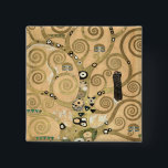 Gustav Klimt - The Tree of Life, Stoclet Frieze 15 Cm Square Badge<br><div class="desc">The Tree of Life,  Stoclet Frieze,  central part of left panel - Gustav Klimt,  Cardboard,  1909</div>