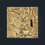 Gustav Klimt - The Tree of Life, Stoclet Frieze 15 Cm Square Badge<br><div class="desc">The Tree of Life,  Stoclet Frieze,  central part of left panel - Gustav Klimt,  Cardboard,  1909</div>