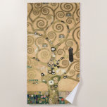 Gustav Klimt - The Tree of Life, Stoclet Frieze Beach Towel<br><div class="desc">The Tree of Life,  Stoclet Frieze,  central part of left panel - Gustav Klimt,  Cardboard,  1909</div>