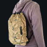 Gustav Klimt - The Tree of Life, Stoclet Frieze Drawstring Bag<br><div class="desc">The Tree of Life,  Stoclet Frieze,  central part of left panel - Gustav Klimt,  Cardboard,  1909</div>