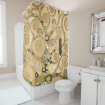 Gustav Klimt - The Tree of Life, Stoclet Frieze Shower Curtain<br><div class="desc">The Tree of Life,  Stoclet Frieze,  central part of left panel - Gustav Klimt,  Cardboard,  1909</div>
