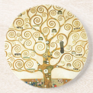 Gustav Klimt The Tree Of Life Vintage Art Nouveau Coaster