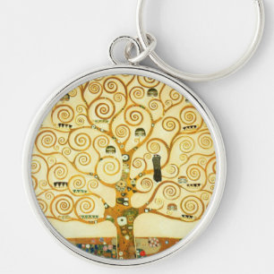 Gustav Klimt The Tree Of Life Vintage Art Nouveau Key Ring