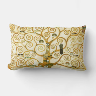 Gustav Klimt The Tree Of Life Vintage Art Nouveau Lumbar Cushion