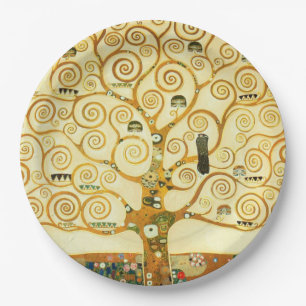 Gustav Klimt The Tree Of Life Vintage Art Nouveau Paper Plate