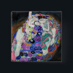 Gustav Klimt - The Virgin 15 Cm Square Badge<br><div class="desc">The Virgin / The Maiden - Gustav Klimt,  Oil on Canvas,  1913</div>