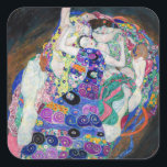 Gustav Klimt - The Virgin Square Sticker<br><div class="desc">The Virgin / The Maiden - Gustav Klimt,  Oil on Canvas,  1913</div>