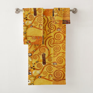 Gustav Klimt Tree of Life: Art Nouveau Symbolist Bath Towel Set
