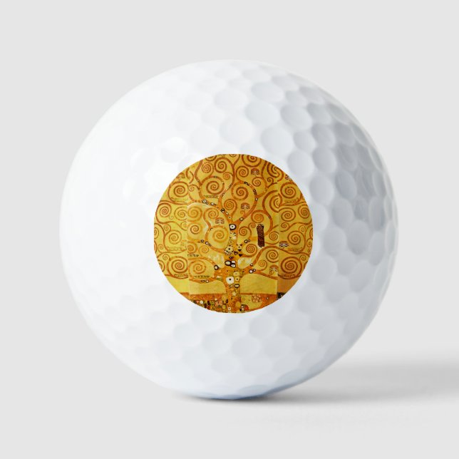 Gustav Klimt Tree of Life: Art Nouveau Symbolist Golf Balls (Front)