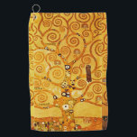 Gustav Klimt Tree of Life: Art Nouveau Symbolist Golf Towel<br><div class="desc">Elevate your space with this iconic masterpiece, Gustav Klimt's "Tree of Life" (from the Stoclet Frieze). This celebrated Art Nouveau artwork captivates with its swirling golden branches, intricate patterns, and symbolic motifs that represent life's journey, connection, and growth. Klimt's signature use of rich, shimmering gold, mosaic-like details, and abstract forms...</div>