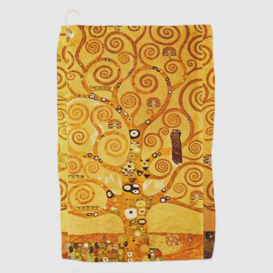 Gustav Klimt Tree of Life: Art Nouveau Symbolist Golf Towel