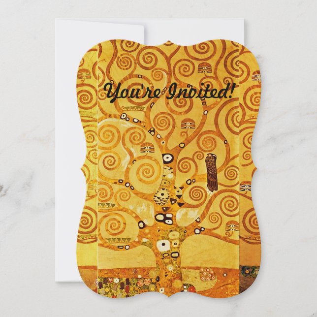 Gustav Klimt Tree of Life: Art Nouveau Symbolist Invitation (Front)