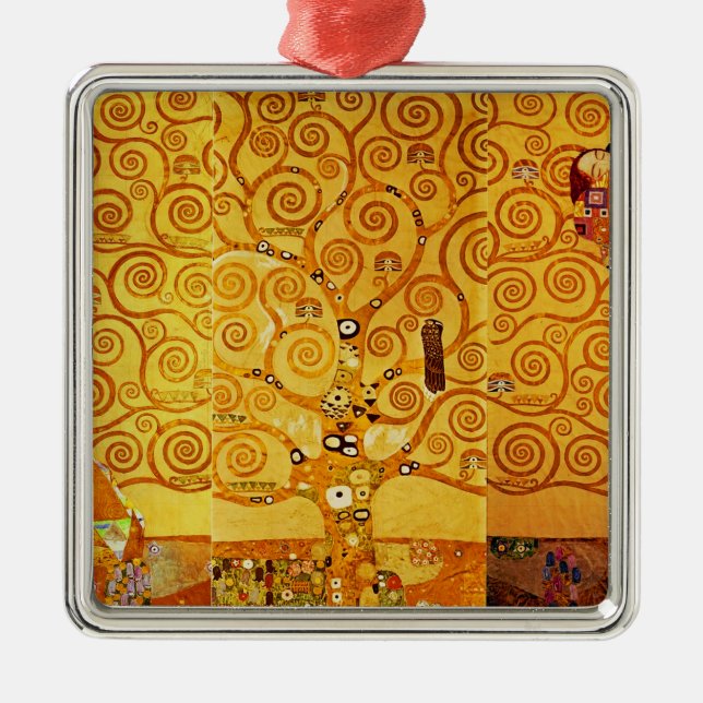Gustav Klimt Tree of Life: Art Nouveau Symbolist Metal Tree Decoration (Front)