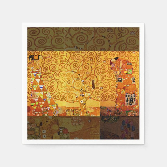 Gustav Klimt Tree of Life: Art Nouveau Symbolist Napkin (Front)