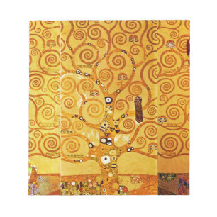 Gustav Klimt Tree of Life: Art Nouveau Symbolist Notepad