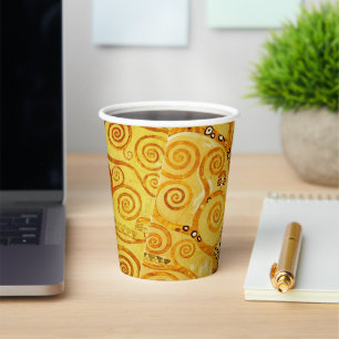 Gustav Klimt Tree of Life: Art Nouveau Symbolist Paper Cups