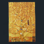 Gustav Klimt Tree of Life: Art Nouveau Symbolist Tea Towel<br><div class="desc">Elevate your space with this iconic masterpiece, Gustav Klimt's "Tree of Life" (from the Stoclet Frieze). This celebrated Art Nouveau artwork captivates with its swirling golden branches, intricate patterns, and symbolic motifs that represent life's journey, connection, and growth. Klimt's signature use of rich, shimmering gold, mosaic-like details, and abstract forms...</div>