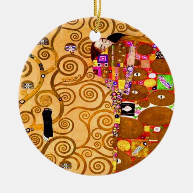 Gustav Klimt Tree of Life Ceramic Ornament (Front)