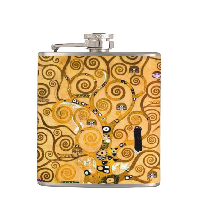 Gustav Klimt Tree of Life Hip Flask (Front)
