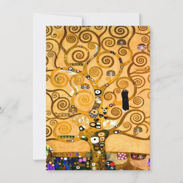 Gustav Klimt Tree of Life Invitation (Front)