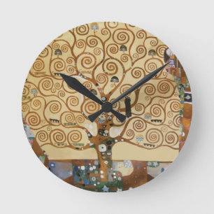 Gustav Klimt Tree Of Life Round Clock