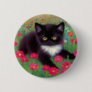 Gustav Klimt Tuxedo Cat 6 Cm Round Badge