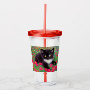 Gustav Klimt Tuxedo Cat Acrylic Tumbler