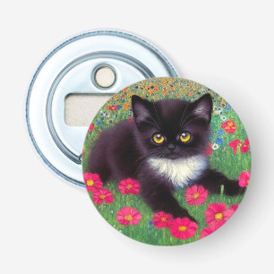 Gustav Klimt Tuxedo Cat Bottle Opener