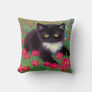 Gustav Klimt Tuxedo Cat Cushion