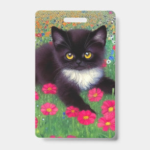 Gustav Klimt Tuxedo Cat ID Badge