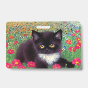 Gustav Klimt Tuxedo Cat ID Badge
