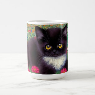 Gustav Klimt Tuxedo Cat Magic Mug