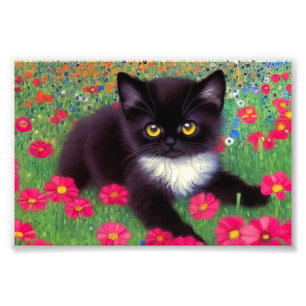 Gustav Klimt Tuxedo Cat Photo Print